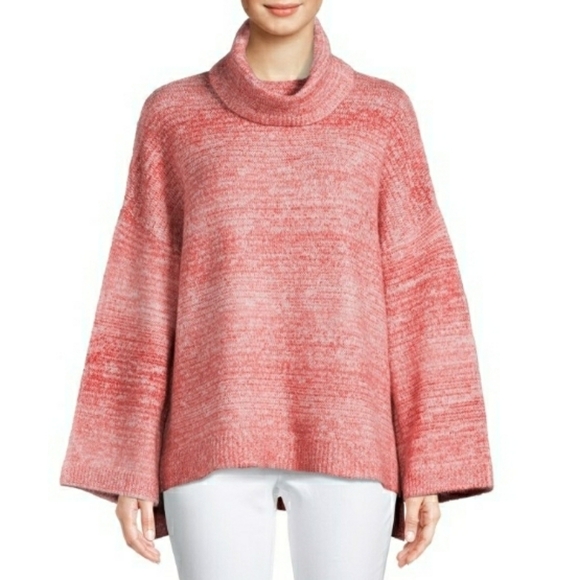 Elegant Time & Tru Coral Cowl Neck Sweater - Picture 3 of 6